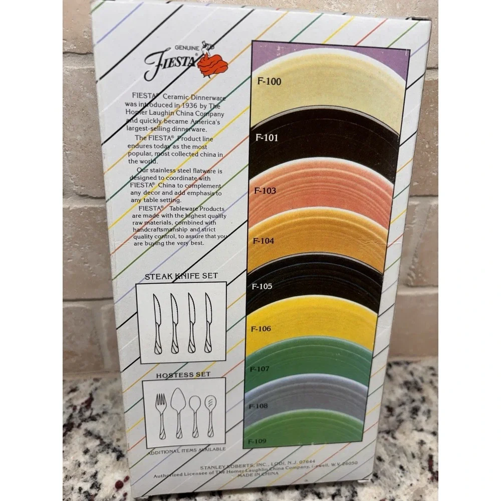 FIESTA SAPPHIRE SWIRL FLATWARE 5 Pc SET: New IN BOX 1996 Original Stock